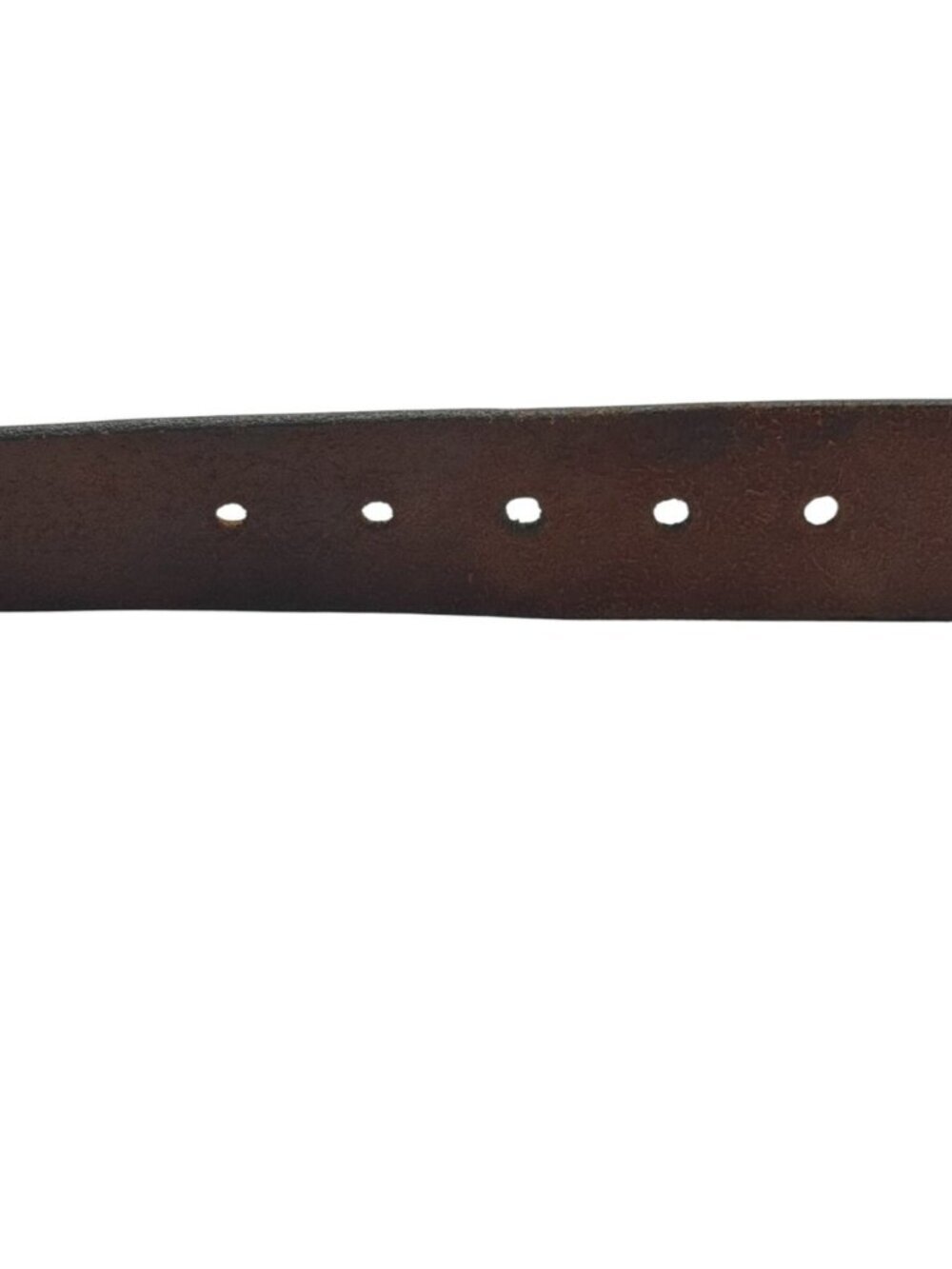 Sundance Leather Belt in Warm Brown with Distressed Silver Buckle - Picture 13 of 15